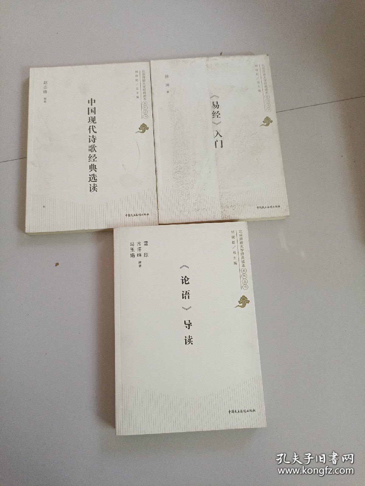 北京放大学经典读本系列丛书：中国现代诗歌经典选读、《论语》导读、《易经》入门（3本合售）