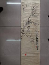 日本明治三笔之一日下部鸣鹤（1838-1922）与著名画家广濑青村合作的梅竹图。【广濑范】1819-1884
豊前人、本姓矢野氏、名範、字世叔、号青邨、十五歳広瀬淡窓咸宜園入塾、二十歳園都講、淡窓養子，第三代塾主、明治十年東京東宜園開塾儒者。