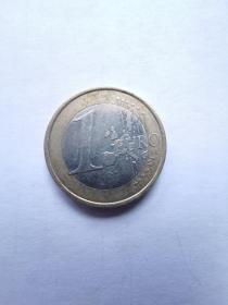 欧盟硬币：1欧元  2002年  3