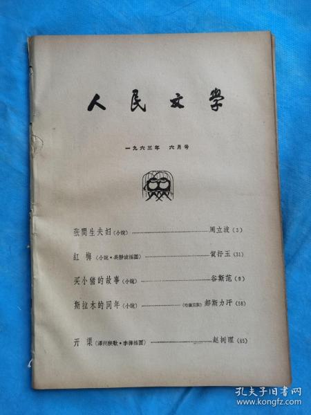 岁月留痕1381：杂志散页：《人民文学》1963年6月号 从扉页到封底，内容完整，具体参阅目录书影