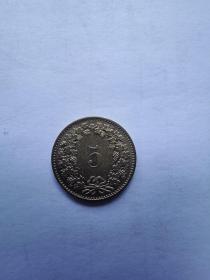 瑞士硬币：5生丁  1982年