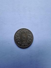 瑞士硬币：5生丁  1995年