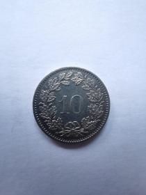 瑞士硬币：10生丁  1982年