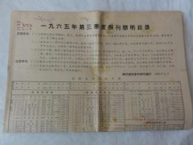 1965年第三季度报刊简明目录（陕西省西安市邮局编印）