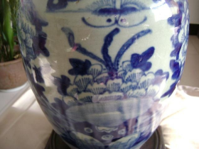 清代时期青花瓷，青花大罐