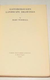 Gainsborough's Landscape Drawings.《托马斯·庚斯博罗山水画赏析》豪华烫金巨册 多张绝美原品石版画 超大开本 品佳 增补多张彩图