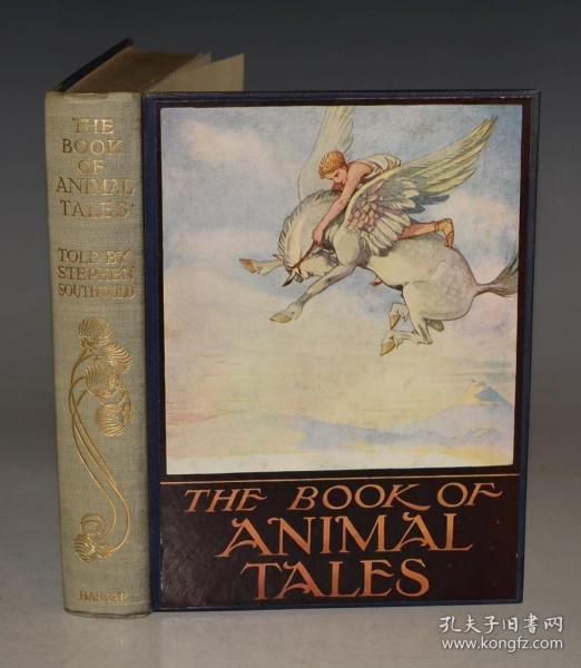 1929年 THE BOOK OF ANIMAL TALES. 少儿自然经典《动物传奇录》布面满堂烫金彩绘精装 珍贵初版本