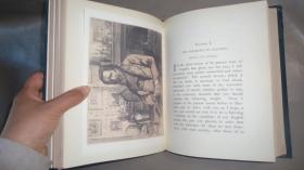 1884 年John Ruskin: The Art & Pleasure of England. – 约翰•拉斯金经典美学散文《英国艺术论》《英国幸福论》初版本2册合订 小牛皮烫金豪华装桢 开本超大