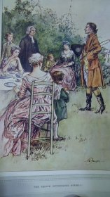 1901 Oliver Goldsmith - The Vicar of Wakefield 小说名著《威克斐牧师传》24张秀丽水彩插图 满堂烫金精装