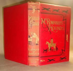 【特价】1865年Surtees_ Mr Romford's Hounds 瑟蒂斯名著《罗姆福德先生的猎犬》布面烫金 名家约翰·李奇(John Leech)大量插图 24张手工水彩上色钢版画