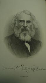 1870年Poetical Works of Henry Wadsworth Longfellow《朗费罗诗全集》全树纹小牛皮 金碧辉煌善本 品佳 配补插图