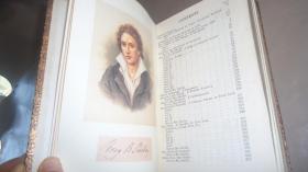 1907年 Complete Poetical Works of Percy Bysshe Shelley 《雪莱诗全集》全横纹摩洛哥小牛皮豪华精装 增补精美插图 品相绝佳