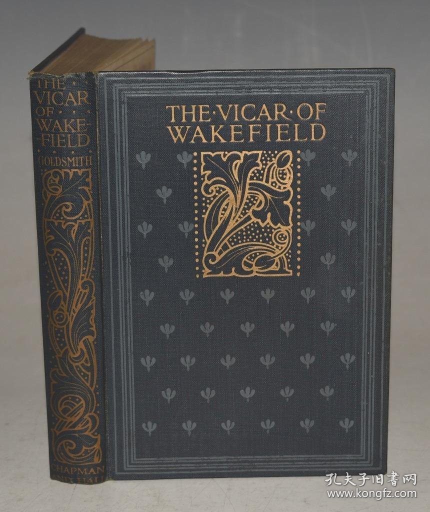 1901 Oliver Goldsmith - The Vicar of Wakefield 小说名著《威克斐牧师传》24张秀丽水彩插图 满堂烫金精装