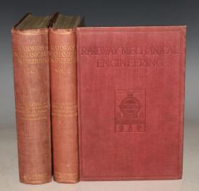 1923年 Railway Mechanical Engineering, 《铁路机车金鉴》珍贵初版本 2巨册全 品佳