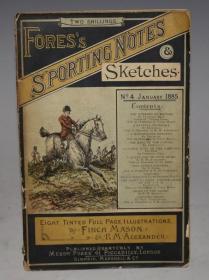 1885年Fores's Sporting Notes & Sketches. 《福雷斯体育笔记和速写》珍贵初版本 精美双色雕版版画