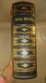 【补图】1831年_ HOLY BIBLE《圣经》大象对开全横纹摩洛哥小牛皮豪华古董书  天量铜版画及地图 超大绝美