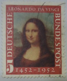 1949 -1953年 德国老邮票2帖 雕版印刷 历史名人 蒙娜丽莎