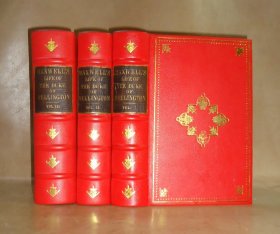 1862年Life of the Duke of Wellington 军事传记经典《威灵顿大传》3巨册全 全原粒面羊羔皮手工豪华精装
