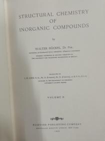 structural chemistry of inorganic compounds（16开英文版无机化合物的结构化学一二两卷）