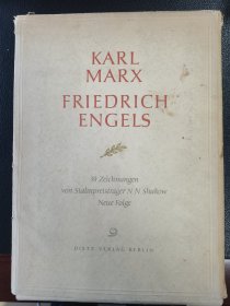 8开本德文画册《karl marx friedrich engels》39张活页全