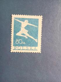 外国邮票   波兰邮票 1953年 冬奥会花样滑冰 （信销票 ）