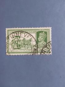 外国邮票  印度邮票  1937年 乔治六世与马车
 （信销票）