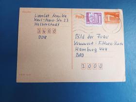 外国邮票  德国实寄片（信销）