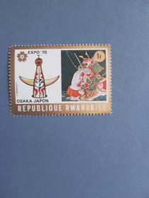 外国邮票 卢旺达邮票  1970年日本名画  （无邮戳新票)