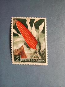 外国邮票 圣马力诺邮票   1958年  农作物  玉米（无邮戳新票)