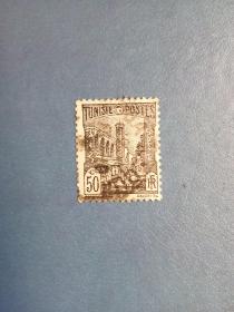 外国邮票    突尼斯邮票  1926年 清真寺建筑（信销票 ）