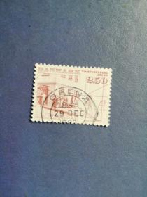 外国邮票  丹麦邮票 1983年 画家埃克斯贝特诞生200年 街景 （信销票)