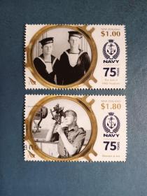 外国邮票    新西兰邮票  2016年 海军成立75周年 2枚
 (信销票)