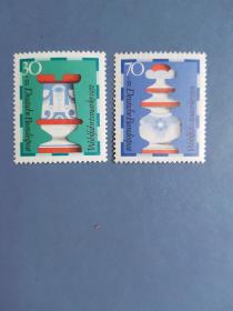 外国邮票  德国邮票  1972年 国际象棋2枚
 （无邮戳新票）