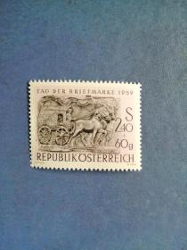 外国邮票  奥地利邮票  1959年浮雕 马车 1全
 （无邮戳新票)