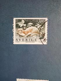 外国邮票   瑞典邮票  1996年 动物  （信销票)