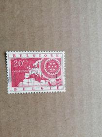 外国邮票   比利时邮票  1954年  地图
 （信销票）