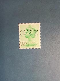 外国邮票   英国邮票  伊莉莎白女王  打孔（ 信销票 ）