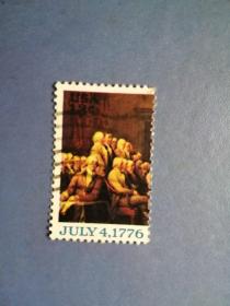 外国邮票  美国邮票  1976年  绘画（信销票）