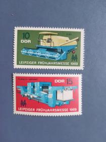 外国邮票 民主德国邮票 1969年  莱比锡博览会 2全
 （无邮戳新票）