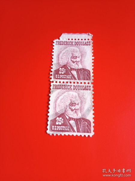 外国邮票   美国邮票 1967年 名人 道格拉斯   2连（信销票)