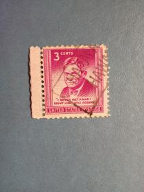 外国邮票  美国邮票 1948年 美国幽默作家罗杰斯（ 信销票 ）