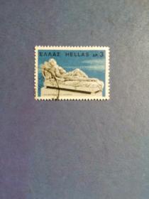 外国邮票   希腊邮票 1967年 希腊现代希腊雕塑作品 睡熟的女人 （信销票 ）