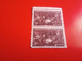 外国邮票   美国邮票 1947年 外科医生 1全  2连（信销票)