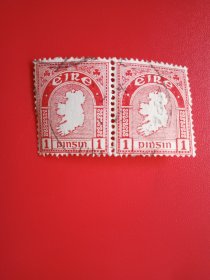爱尔兰邮票 1922年  地图  2连 (信销票)
