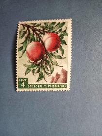 外国邮票 圣马力诺邮票   1958年  植物果实 水果（无邮戳新票)