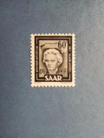外国邮票   萨尔邮票 1949年 音乐家 贝多芬
 （无邮戳新票票）