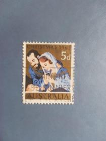 外国邮票  澳大利亚邮票  1965年 圣诞节,（信销票)