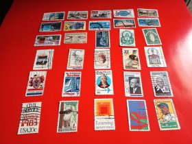 外国邮票   美国邮票  60枚合售
（信销票)