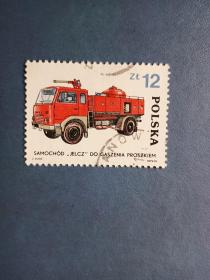 外国邮票    波兰邮票   1985年 消防车（信销票 ）