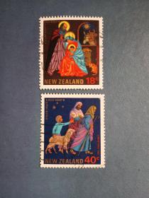外国邮票   新西兰邮票  1985年 圣诞节  2枚  (信销票)